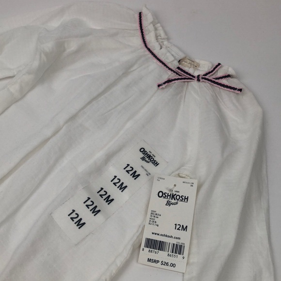 12 month long sleeve floral and white onesies NWT - Picture 6 of 6